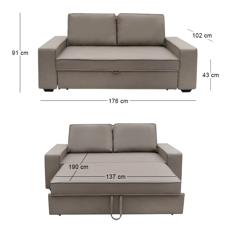ALISON Sofabed Pu Brown Mocha