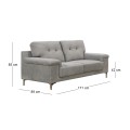 NOTE 2-Seater Sofa Light Grey Fabric