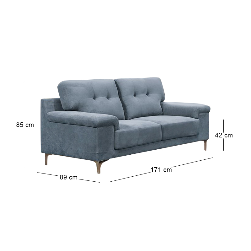 NOTE 2-Seater Sofa Blue-Grey Fabric