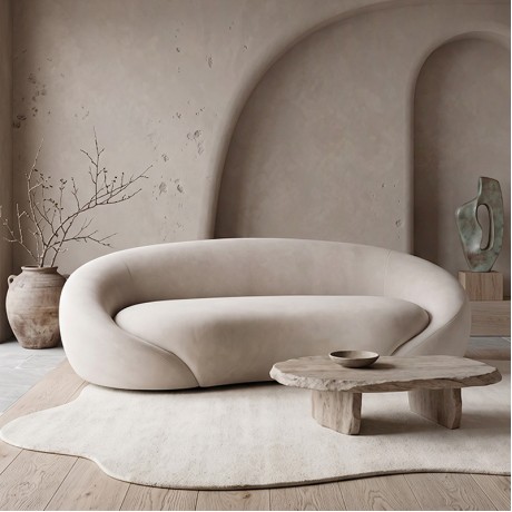 RAMON 2-Seater Sofa Ecru Fabric