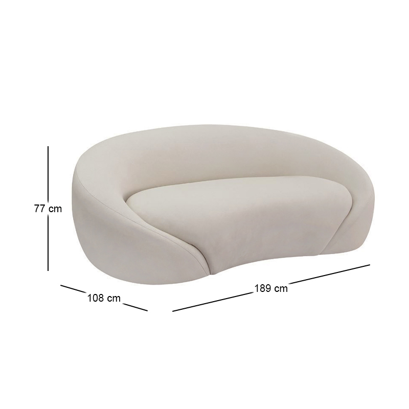 RAMON 2-Seater Sofa Ecru Fabric
