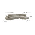 SECTOR Right Facing Corner Sofa Fabric Beige