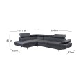 SECTOR Left Facing Corner Sofa Fabric Anthracite