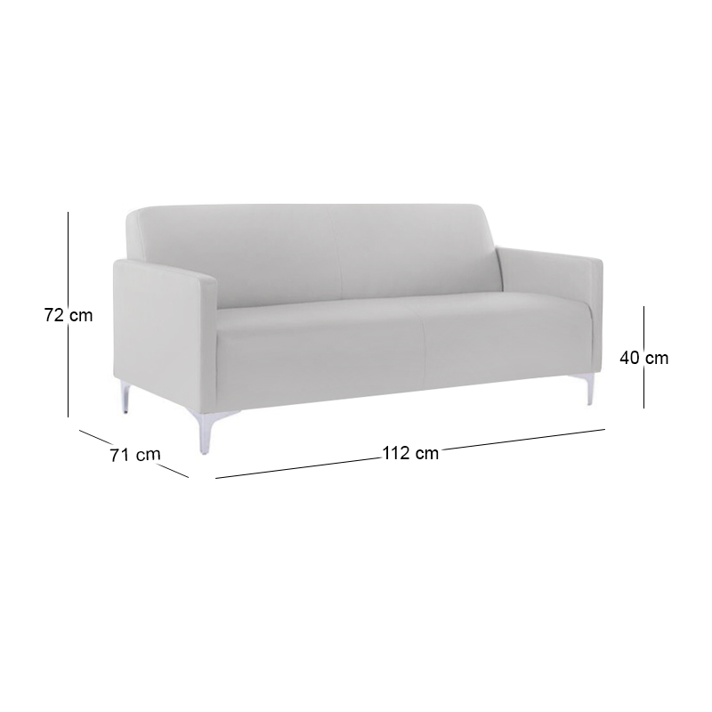 STYLE 2-Seater K/D Sofa White Pu