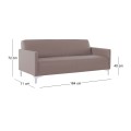 STYLE 3-Seater K/D Sofa Sand-Grey Pu