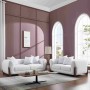 KANSAS Sofa Set (2+3) Teddy White Fabric