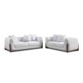 KANSAS Sofa Set (2+3) Teddy White Fabric