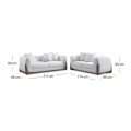 KANSAS Sofa Set (2+3) Teddy White Fabric