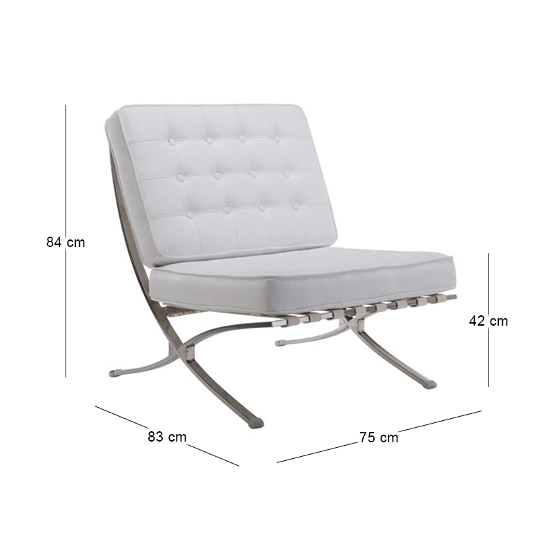 BARCELONA Type Chair White Pu