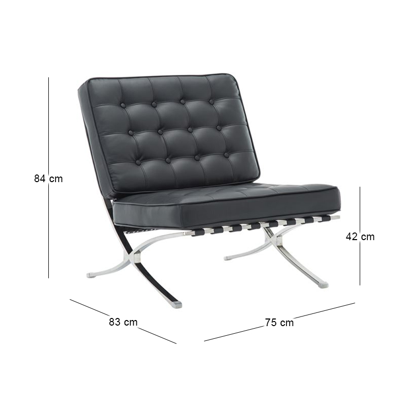 BARCELONA Type Chair Black Pu