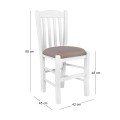CASA Beech Chair Impregnation Lacquer White/Pu Cappuccino
