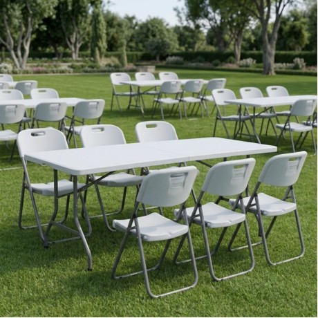 Καρέκλα catering - συνεδρίου Capri Megapap πτυσσόμενη χρώμα λευκό του πάγου 45x50x88εκ.