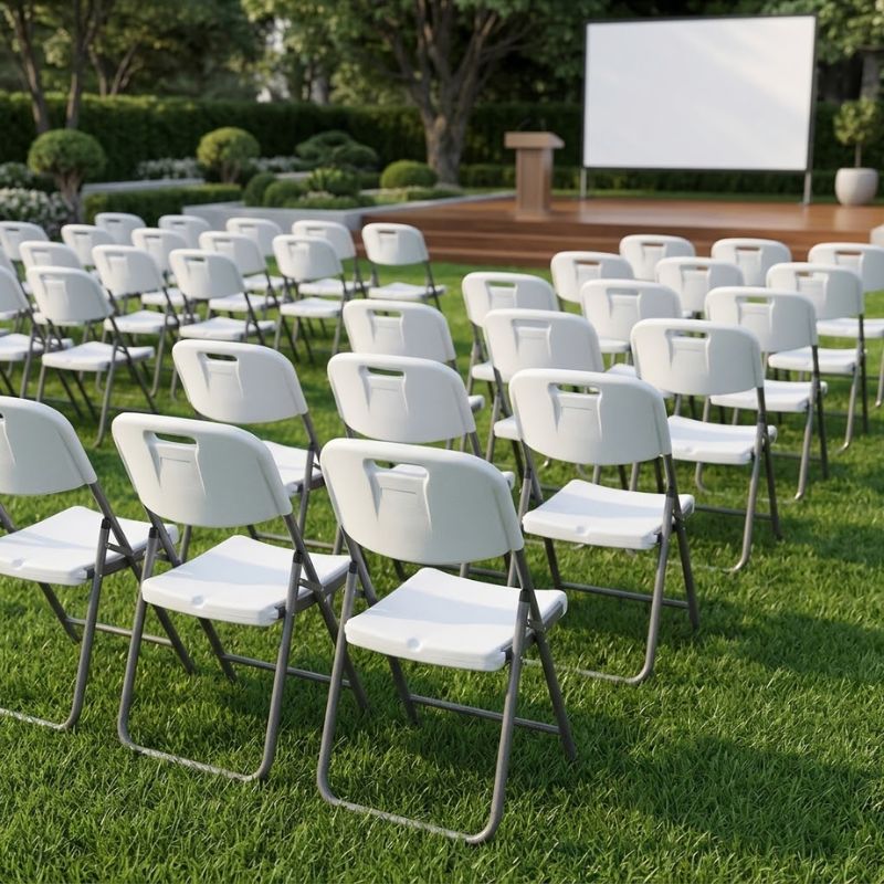 Capri Megapap catering - conference chair, foldable, ice white color, 45x50x88cm.