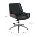 BF9860V Visitor Armchair Walnut/Pu Black