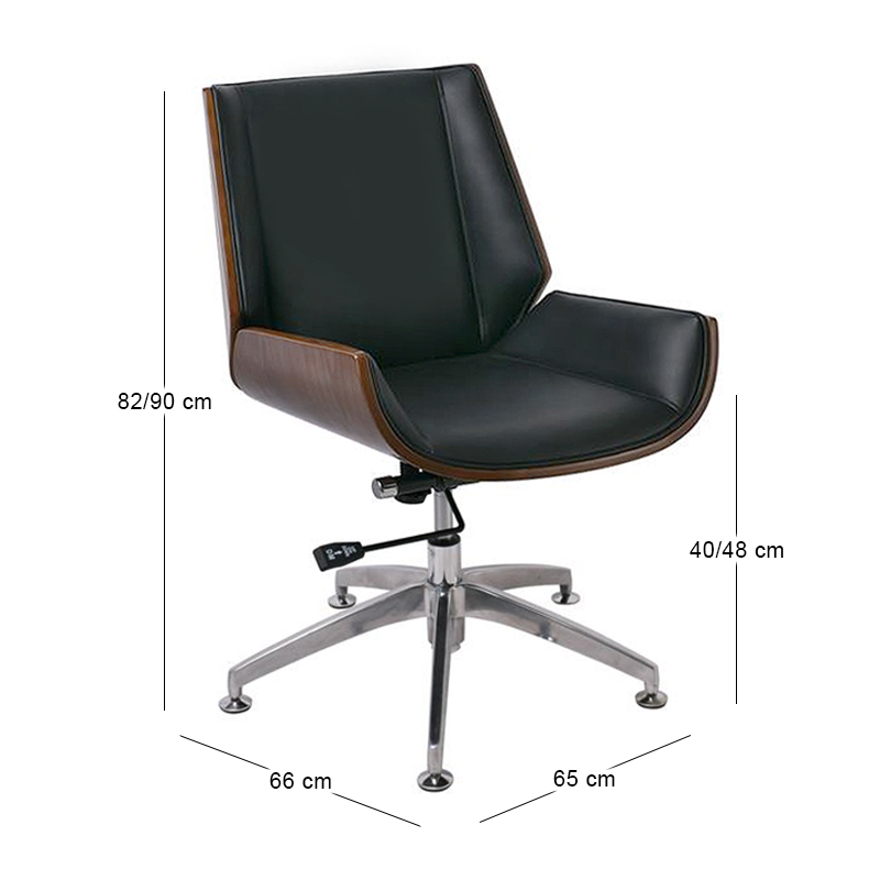 BF9860V Visitor Armchair Walnut/Pu Black