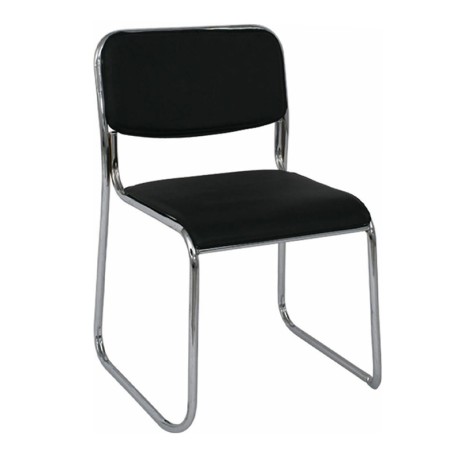 Campus guest chair by hard Pvc in black color 51x52x78cm.