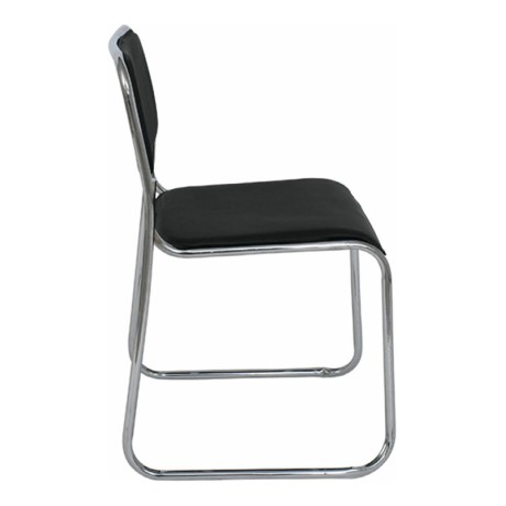 Campus guest chair by hard Pvc in black color 51x52x78cm.