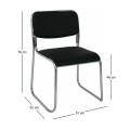 Καρέκλα επισκέπτη Campus από hard Pvc σε χρώμα μαύρο 51x52x78εκ.