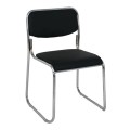 CAMPUS-W Chair/Chromed Frame/Black Pu