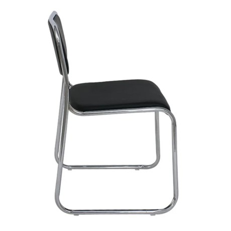 CAMPUS-W Chair/Chromed Frame/Black Pu