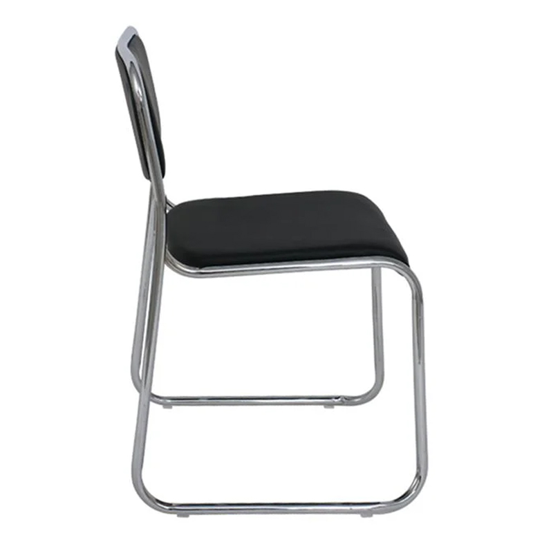 CAMPUS-W Chair/Chromed Frame/Black Pu