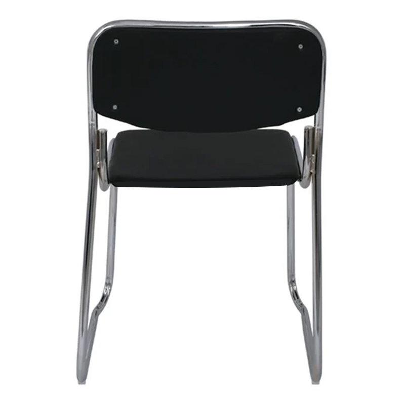 CAMPUS-W Chair/Chromed Frame/Black Pu