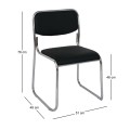CAMPUS-W Chair/Chromed Frame/Black Pu