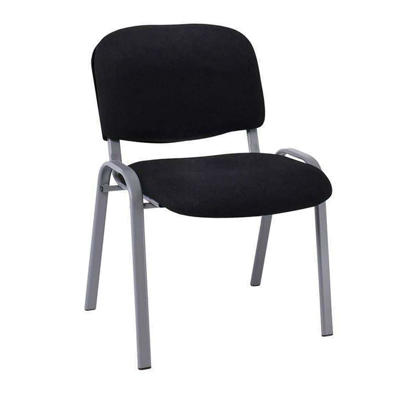 SIGMA Stacking Chair Silver Frame/Black Fabric