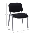 SIGMA Stacking Chair Silver Frame/Black Fabric