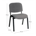 SIGMA Stacking Chair Black Frame/Crey Fabric