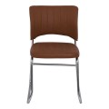 VENUS Chair/Chromed Frame/Brown Pu