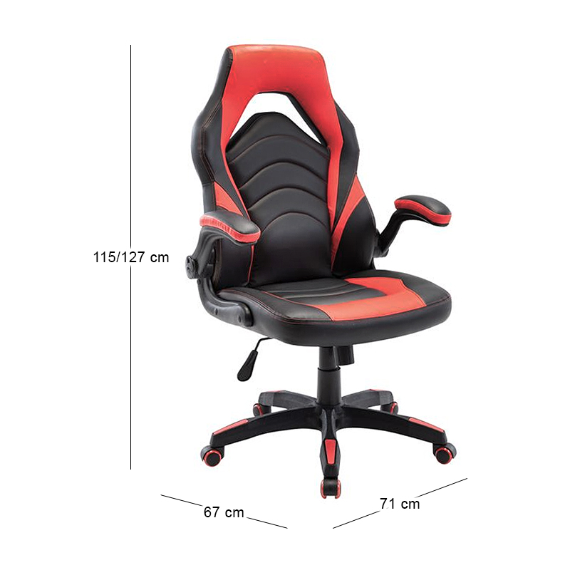 BF7800 Bucket Manager Armchair Pu Black/Red
