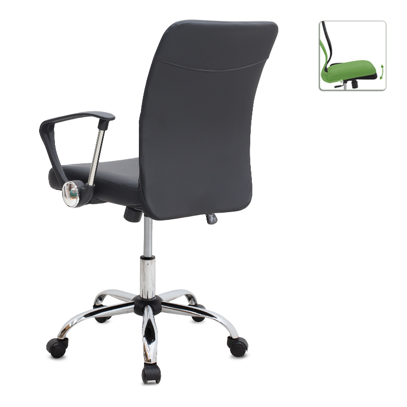 Avelon Megapap office chair with PU leather in black color 60x56x94/103cm.