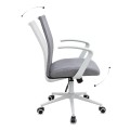 Berlin Megapap office chair with linen fabric in grey - white color 64x63x89/96cm.