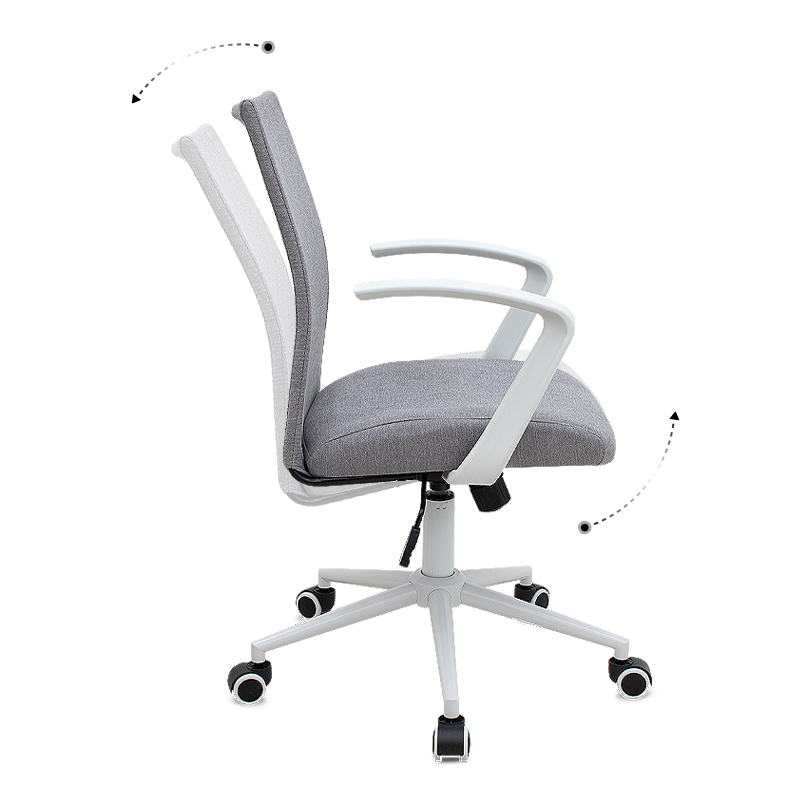 Berlin Megapap office chair with linen fabric in grey - white color 64x63x89/96cm.