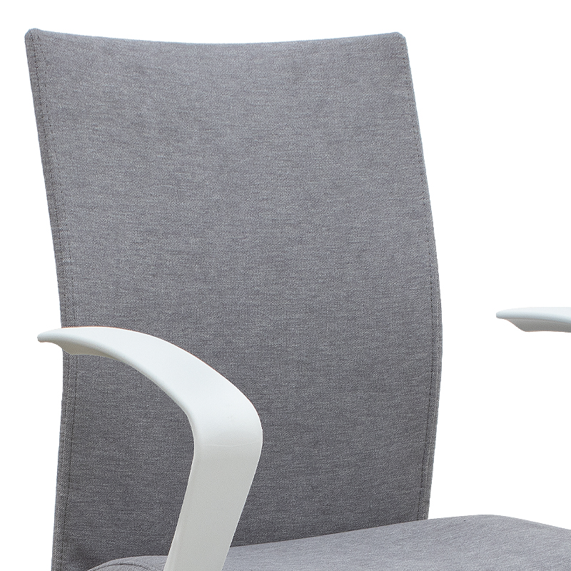 Berlin Megapap office chair with linen fabric in grey - white color 64x63x89/96cm.