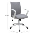 Berlin Megapap office chair with linen fabric in grey - white color 64x63x89/96cm.