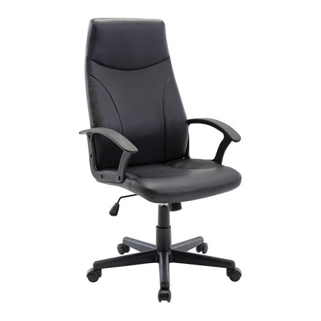 Manager armchair with Pu in black color 60x64x108/120cm.