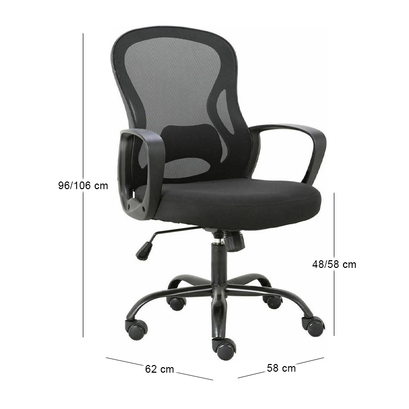BF2011 Office Armchair Black Mesh (PP black)
