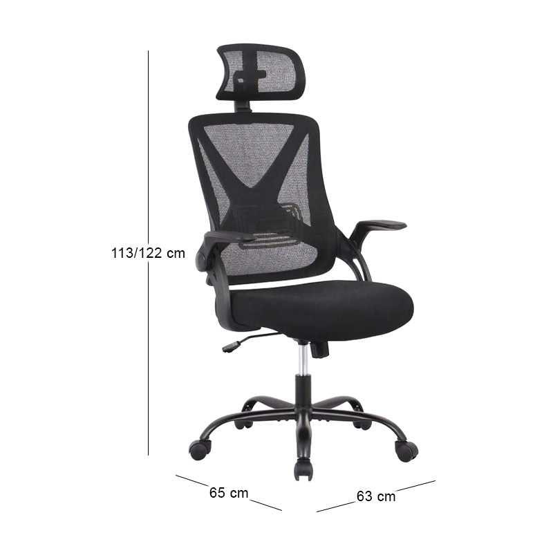 BF2040 Manager Armchair Black (Metal KD base)