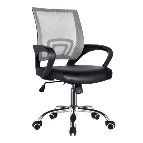 Καρέκλα γραφείου BF2101-F ύφασμα Mesh χρώμα γκρι - μαύρο 57x53x90-100εκ.