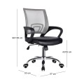 BF2101-F (with relax) Office Armchair Chrome/Grey-Black Mesh (1pc)