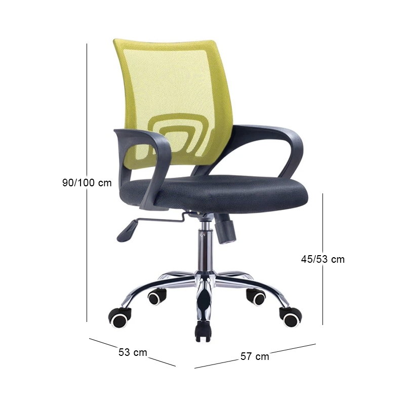BF2101-F (with relax) Office Chair Chrome/Light Green-Black Mesh (1pc)