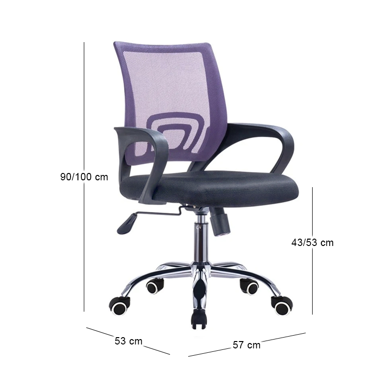 BF2101-F (with relax) Office Chair Chrome/Purple-Black Mesh (1pc)