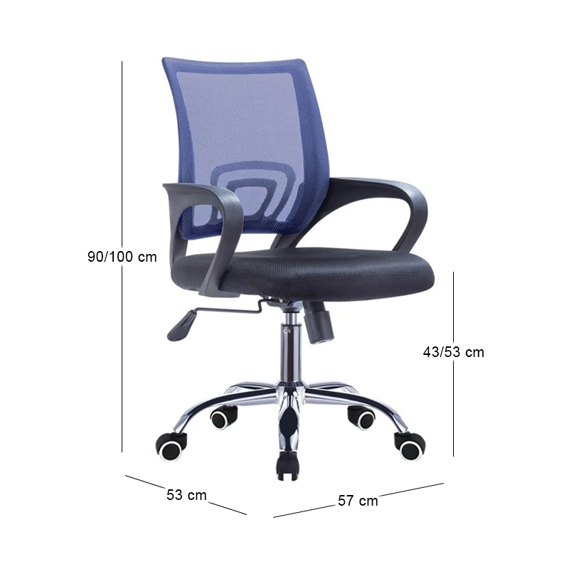 BF2101-F (with relax) Office Armchair Chrome/Blue-Black Mesh (1pc)