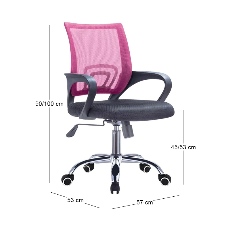 BF2101-F (with relax) Office Chair Chrome/Pink-Black Mesh (1pc)