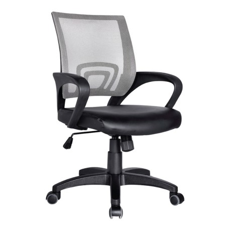 Καρέκλα γραφείου BF2101 Pro ύφασμα Mesh - τεχνόδερμα χρώμα γκρι - μαύρο 57x56x84-94εκ.