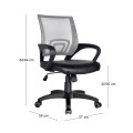 BF2101 (with relax) Office Armchair Grey Mesh/Black Pu