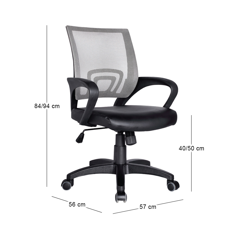 BF2101 (with relax) Office Armchair Grey Mesh/Black Pu