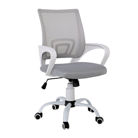 BF2101-S (with relax) Office Chair White Steel Base/Grey Mesh